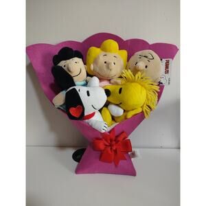 PEANUTS Snoopy Woodstock Charlie Lucy 16" Valentine's Plush Bouquet 2025